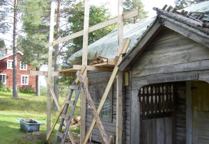 Takspånen ligger i blöt.